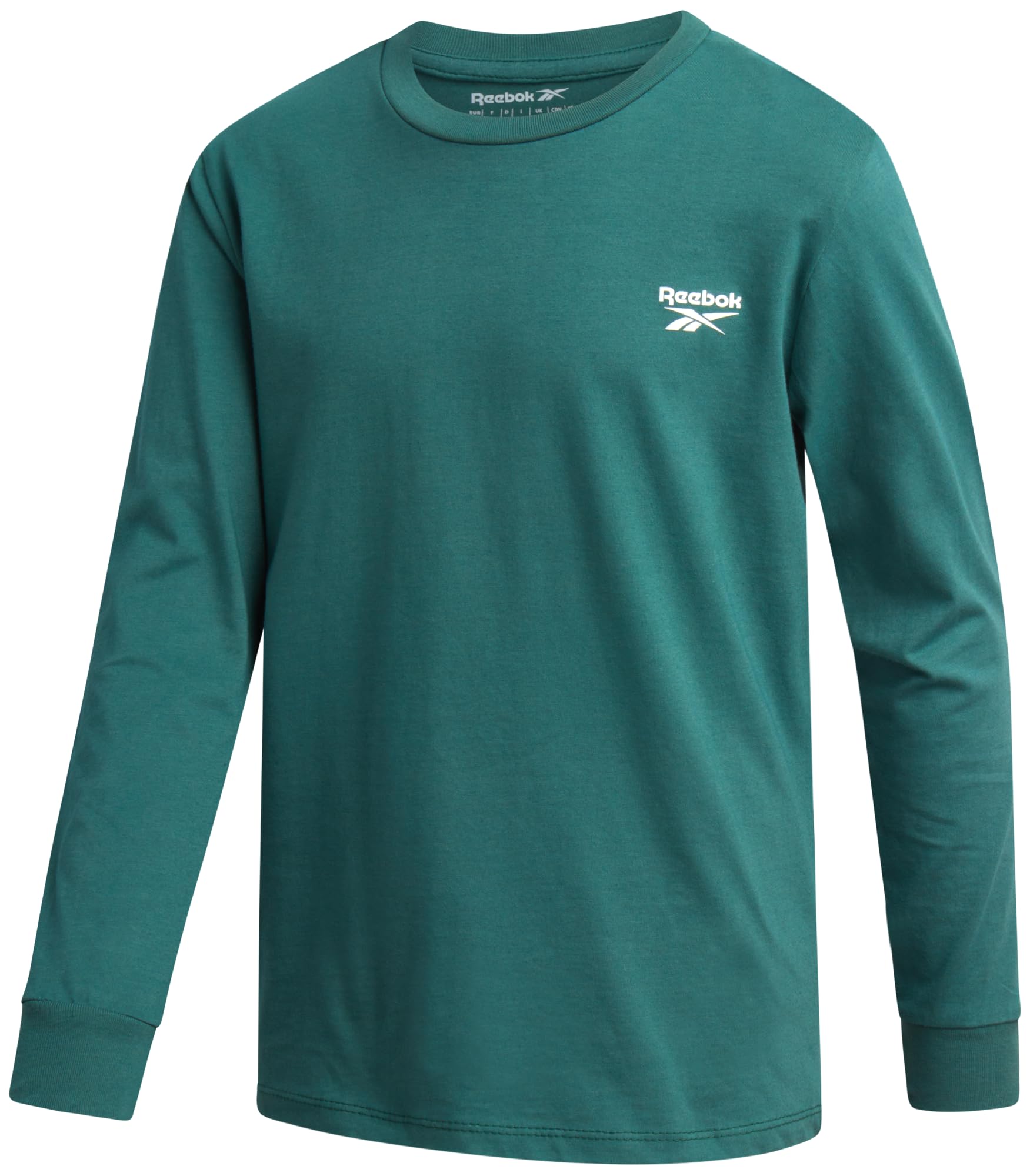 Reebok Boys' Athletic Long Sleeve T-Shirt - Cotton Blend Active Workout Gym and Running Top for Boys (Sizes: 8-14)